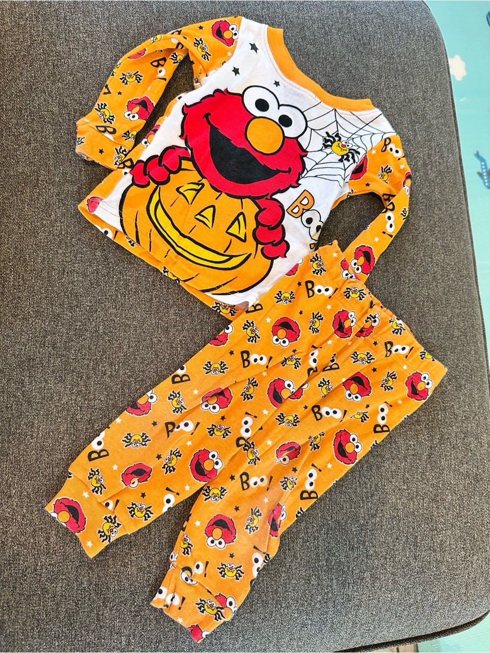 🤑EU Sesame Street Elmo Halloween Pumpkin Pajama Set🤑